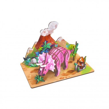 Деревянный пазл 3D Triceratops 68046W 34 детали