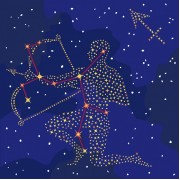 Картина по номерам Идейка Звездный знак Стрелец с краской металлик 50*50см KH9511