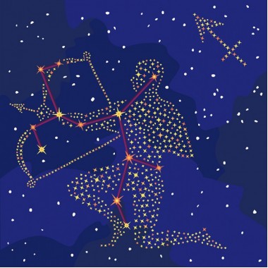 Картина по номерам Идейка Звездный знак Стрелец с краской металлик 50*50см KH9511