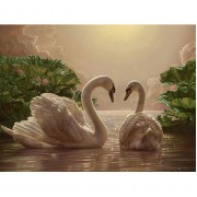 Картина по номерам Идейка Пара лебедей KHO301