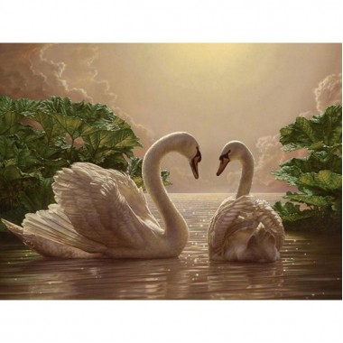Картина по номерам Идейка Пара лебедей KHO301