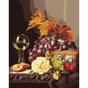 Картина по номерам Натюрморт с фруктами и розой ©Edward Ladell Идейка KHO5668 40х50 см