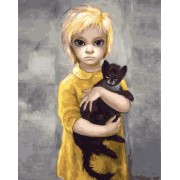 Картина по номерам Brushme Дочь с котиком. Маргарет Кин GX29281