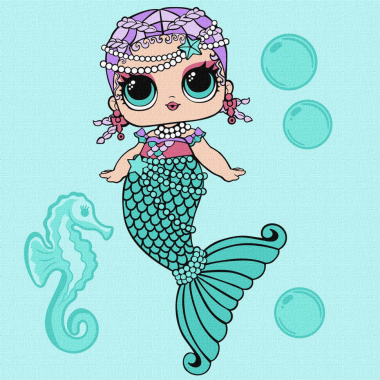 Картина по номерам L.O.L. Surprise! Mermaids Merbaby KHO6262, 40х40 см