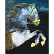 Картина по номерам Скакун в сумерках с золотой краской Brushme BS53041 40х50 см