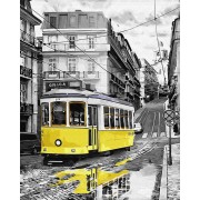 Картина по номерам Brushme Желтый трамвай на дождливой улице GX30147