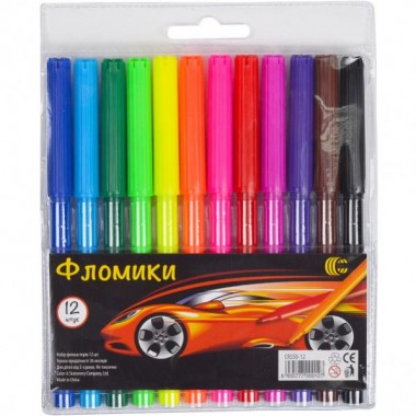 Дитячі фломастери для малювання "Фломіки" "C" 858-12, 12 кольорів