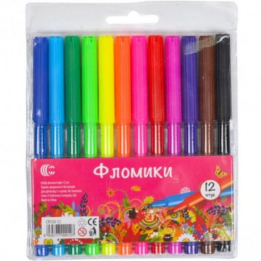 Дитячі фломастери для малювання "Фломіки" "C" 858-12, 12 кольорів