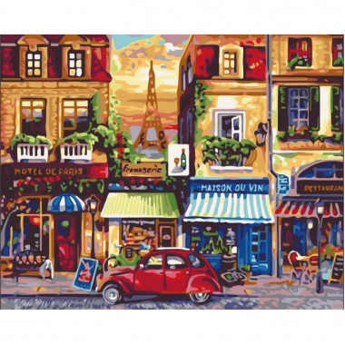 Картина по номерам Идейка Городской пейзаж Улицами Парижа 40х50см KHO2189
