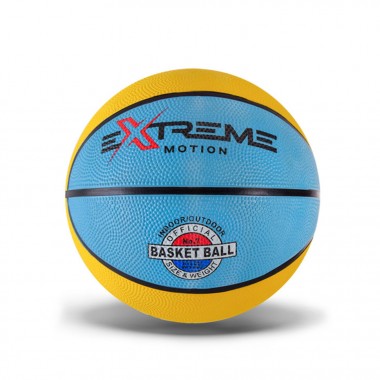 Мяч баскетбольный Extreme Motion BB1485 № 7, 520 грамм Желто-голубой