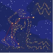 Картина по номерам Идейка Звездный знак Водолей с краской металлик 50*50см KH9509