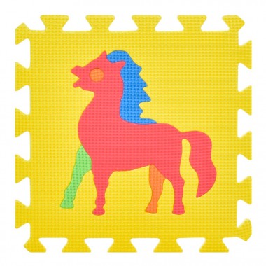 Детский коврик Мозаика "Животные" M 0376-1, 10 деталей, EVA, 30х30 см