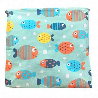Корзина для игрушек CLR616 хлопок, водонепроницаемая пропитка, 50*40*50 см (Рыбки)