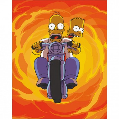 Картина за номерами Гомер і Барт на байку Art Craft 10286-AC 40х50 см
