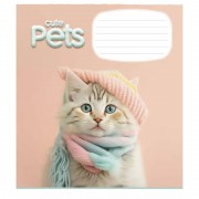 Тетрадь ученическая Cute pets 018-3253K-1 в клетку на 18 листов