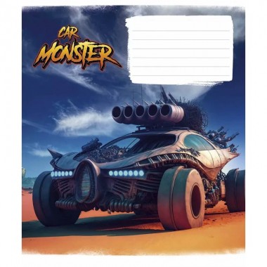 Тетрадь ученическая Monster cars 012-3243L-1 в линию, 12 листов