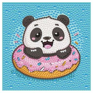 Алмазная мозаика Панда донат DM5006 с рамкой 15х15 см Алмазная мозаика Панда донат DM5006 с рамкой 15х15 см