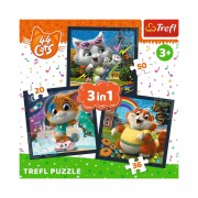 Дитячі пазли 3 в 1 44 кота
