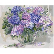 Картина по номерам Идейка Цветы, Фрукты. Шикарная гортензия 240*50см KHO2938
