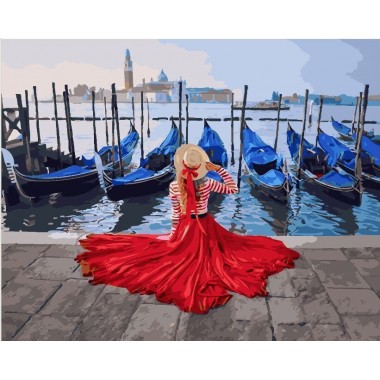 Картина по номерам Brushme Девушка у причала Венеции GX24895