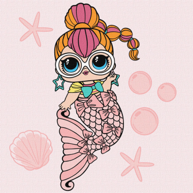 Картина по номерам L.O.L. Surprise! Mermaids Neon QT KHO6264, 40х40 см