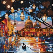 Картина по номерам Идейка Городской пейзаж Огни Венеции 40*40см KHO2183
