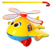 Каталка вертолёт 0368 на палке  ( 0368(Yellow) на палке 41см, вертолет,звук,вращ.винт,высов.язык,в кульке, 22-21-13см)