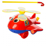Каталка вертолёт 0368 на палке  ( 0368(Red) на палке 41см, вертолет,звук,вращ.винт,высов.язык,в кульке, 22-21-13см)