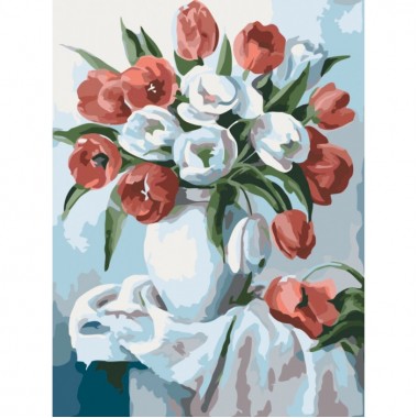 Картина по номерам Идейка Букеты Букет ярких тюльпанов 30х40см KHO2046