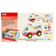 Игрушечная детская машинка Скорая помощь 836 с аксессуарами