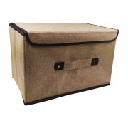 Корзина-сундук для игрушек CLR604 с крышкой, 40*24*25 см (Бежево-Розовый)