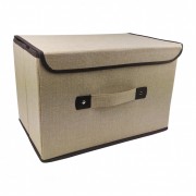 Корзина-сундук для игрушек CLR604 с крышкой, 40*24*25 см (Бежевый)