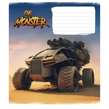 Тетрадь ученическая Monster cars 012-3243L-3 в линию, 12 листов