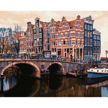 Картина по номерам Очаровательный Амстердам Идейка KHO3615 40х50 см