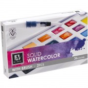 Художественные акварельные краски SDW36 (112024) в пластиковой коробочке 36 цветов