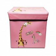 Корзина-сундук для игрушек CLR606 с крышкой, 35*35*50 см (Розовый)