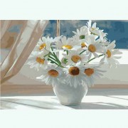 Картина по номерам Brushme Ромашки в белой вазе на окне GX22637