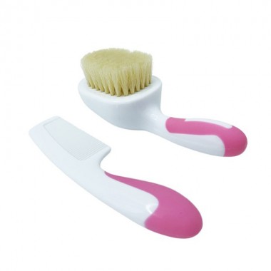 Набор расческа и щетка из натурального ворса MGZ-0725(Pink)