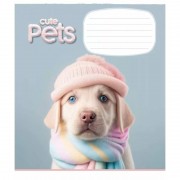 Тетрадь ученическая Cute pets 018-3253K-4 в клетку на 18 листов