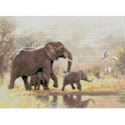 Алмазная мозаика «Семья слонов Strateg HX321 30х40 см