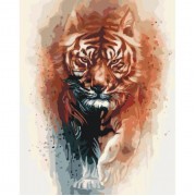 Картина по номерам Идейка Животные, птицы Огненная сила тигра 40х50см KHO4037