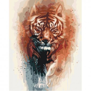 Картина по номерам Идейка Животные, птицы Огненная сила тигра 40х50см KHO4037