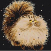Картина по номерам Идейка Животные, птицы Маленький пушистик 40*40 см. KHO4036