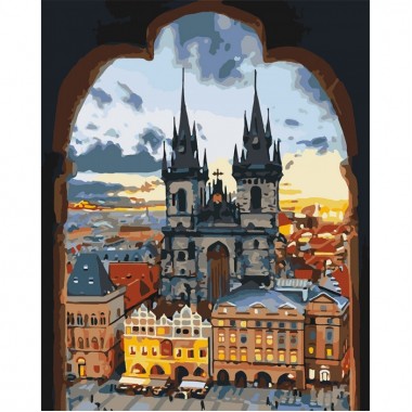 Картина по номерам Идейка Злата Прага 40*50 см KHO3568