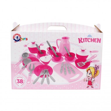 Детский Кухонный набор посуды №4 ТехноК 3275TXK, 38 предметов