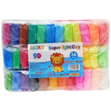 Набір для ліплення з повітряним пластиліном BK-1336, 36 кольорів Набір для ліплення з повітряним пластиліном BK-1336, 36 кольорів