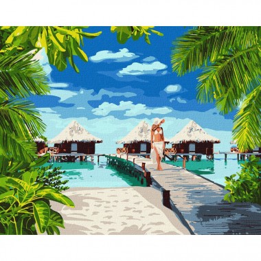 Картина по номерам "Отдых на Мальдивах" Идейка KHO4764 40х50 см