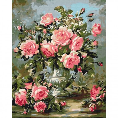 Картина по номерам Букет пионовидных роз Brushme BS51968 40х50 см