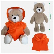 Мягконабивная игрушка пушистый Мишка МС 080501-05 в оранжевом плаще 35 см