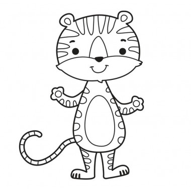 Детская раскраска для малышей Тигр 403457, 8 страниц